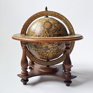 Antique Zoffoli Style Italian Globe 6” Old World Zodiac Map Made in Italy